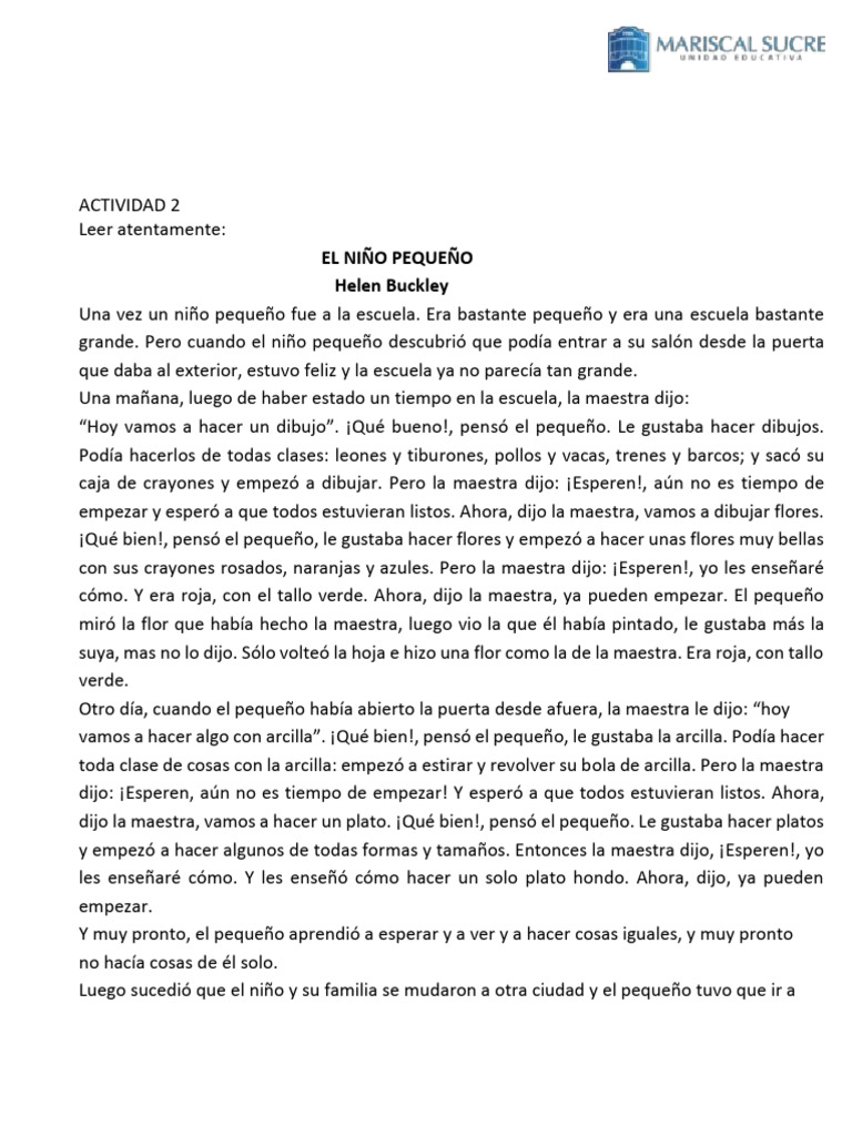 Animaci-N A La Lectura Act. 2 - 1P-3T | PDF