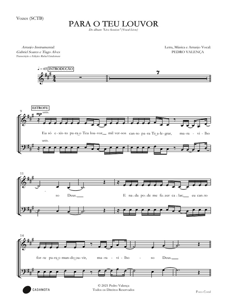 Para o Teu Louvor Vocal 240805 184833 | PDF