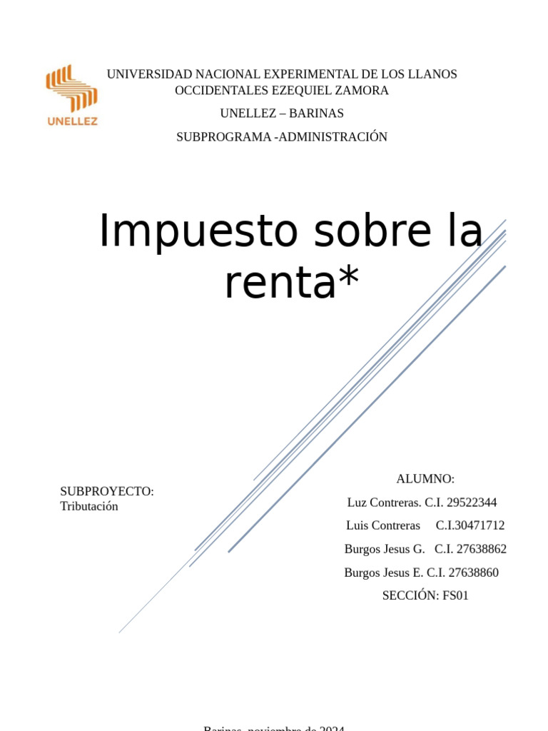 Impuesto Sobre la Renta en Venezuela | PDF | Impuestos | Impuesto sobre ...