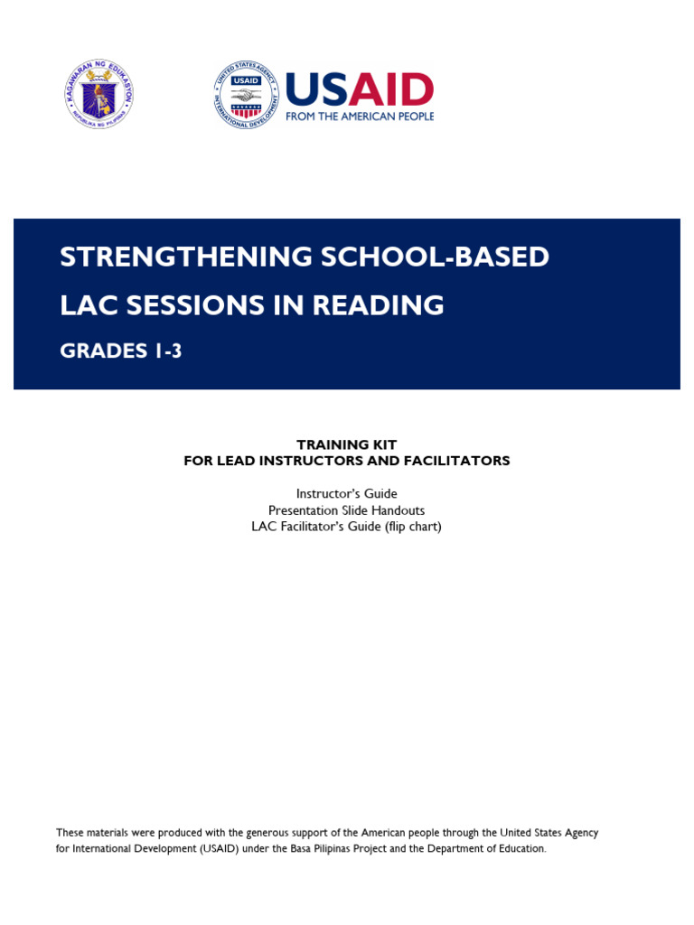 Training Kit for LAC Sessions in Reading | PDF | Pedagogy | Learning ...