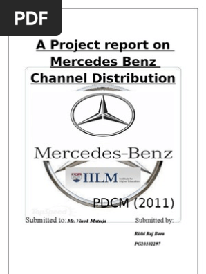 A Project Report On Mercedes Benz Channel Ion Document Pdf Mercedes Benz Retail