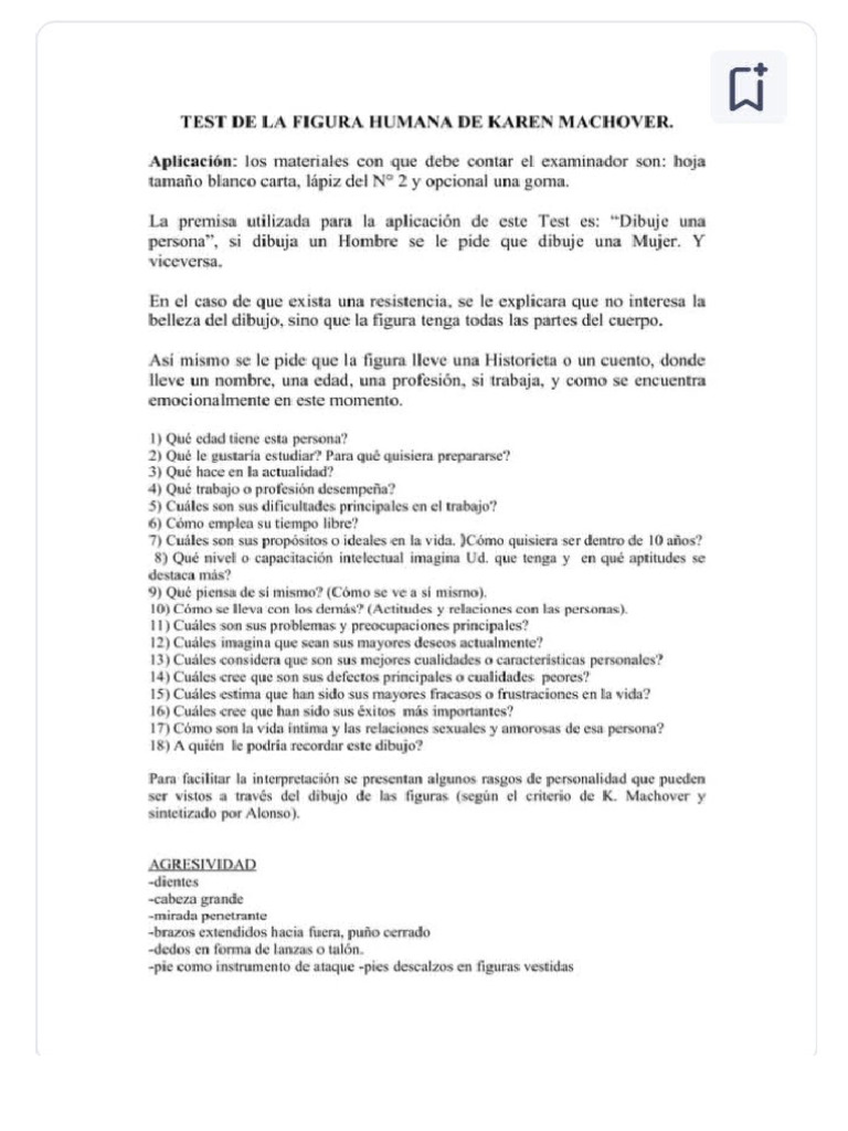 Test de Figura Humana - 024552 | PDF