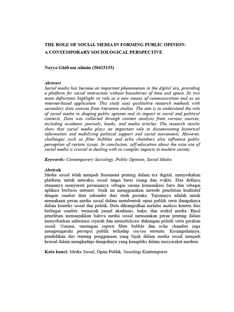 Social Media's Impact on Public Opinion | PDF | Social Media | Popular ...