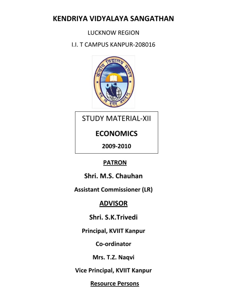 Study Material XII Economics | PDF | Demand | Demand Curve