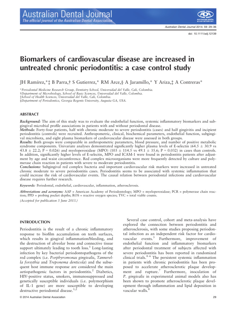 Biomarkers of Cardiovascular Disease Are Increased in | PDF ...