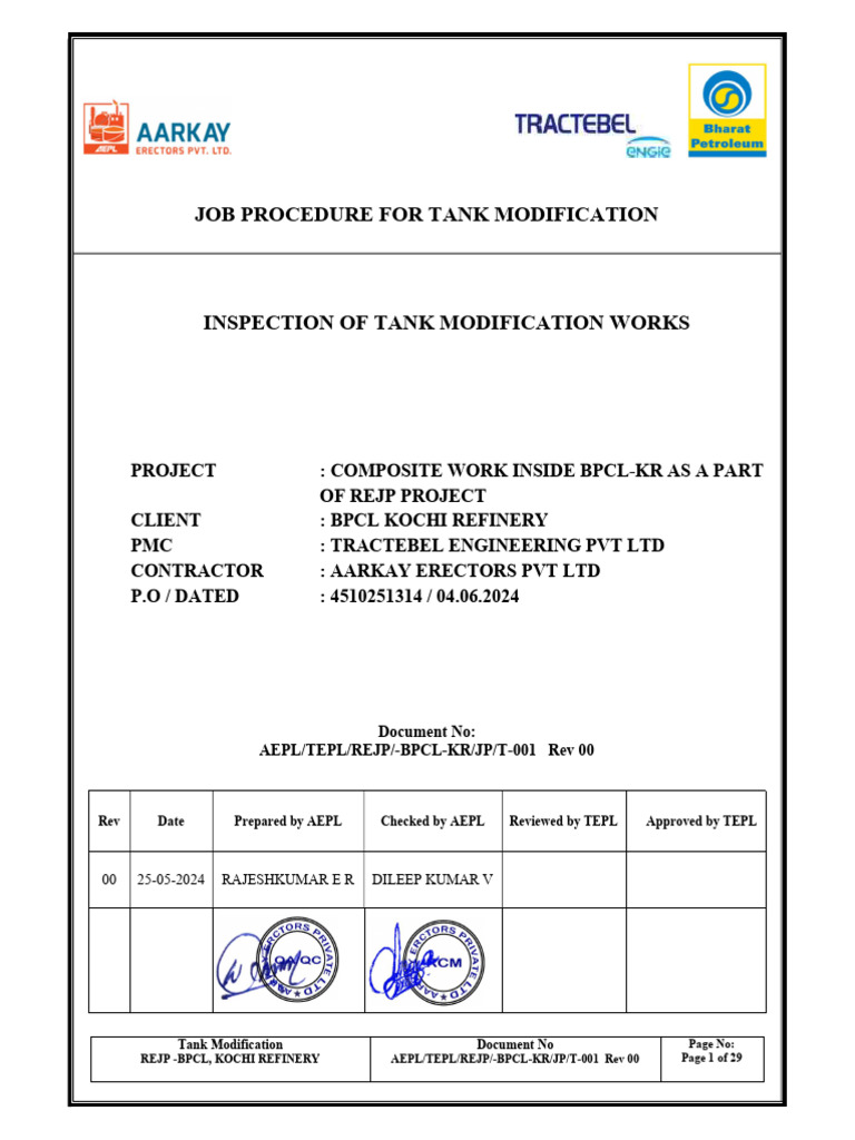 JP For Tank Modification | PDF | Pipe (Fluid Conveyance) | Stainless Steel