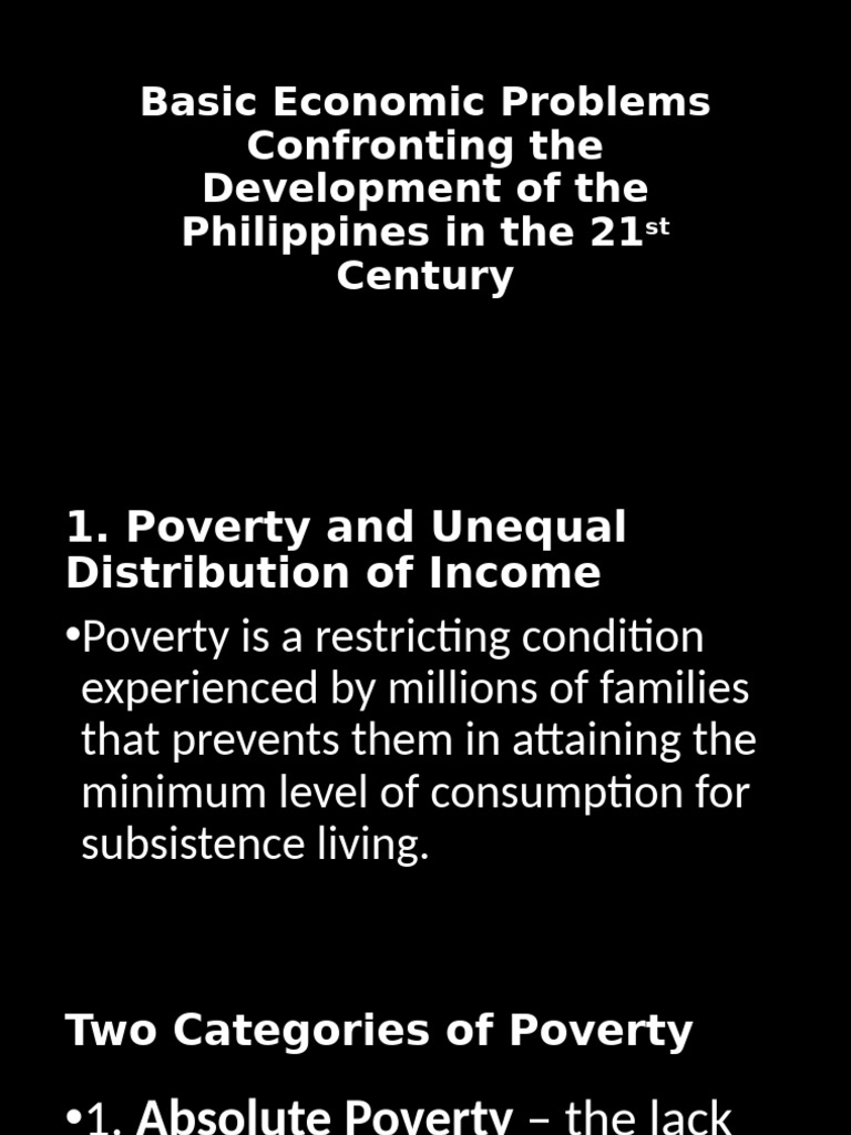 Economic Challenges in 21st Century Philippines | PDF | Poverty ...