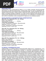 SMPC Co Arinate Adult JNa.2018.03 | PDF | Malaria | Pharmacology
