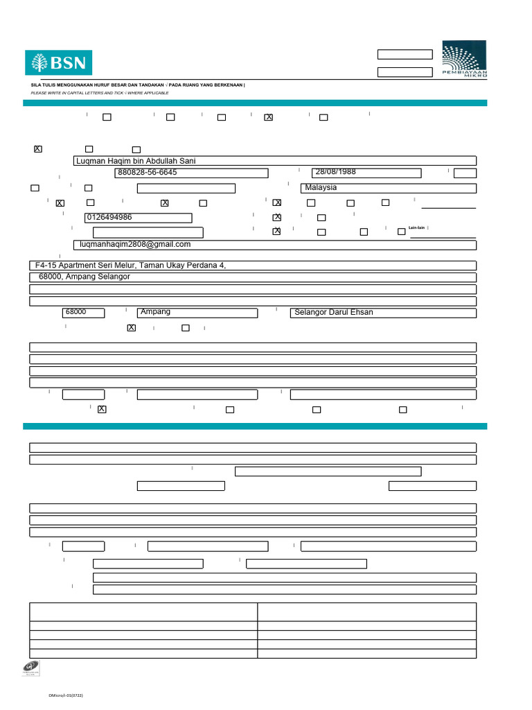 4 BSN Micro - I Declaration Form SPM - APD 070722 | PDF