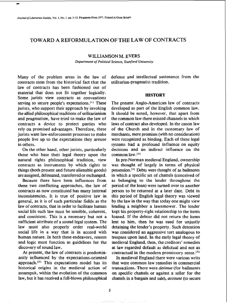 Reformulating Contract Law Principles | PDF | Consideration | Private Law