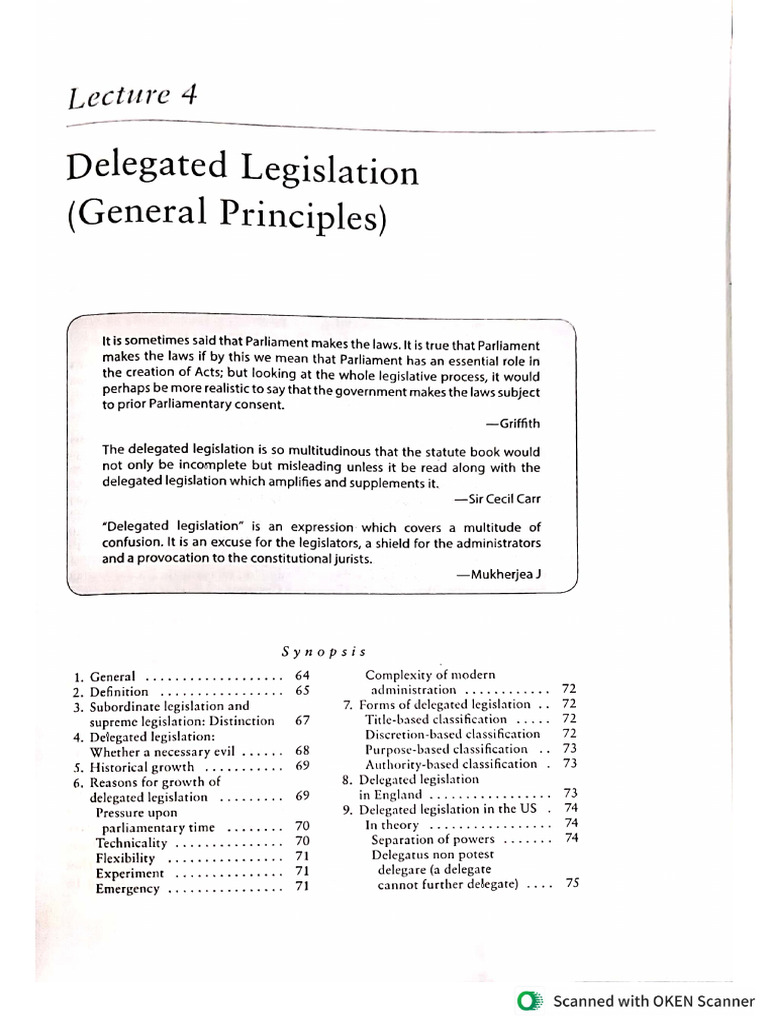 Delegated Legislation General Principles N Reasons of Growth | PDF