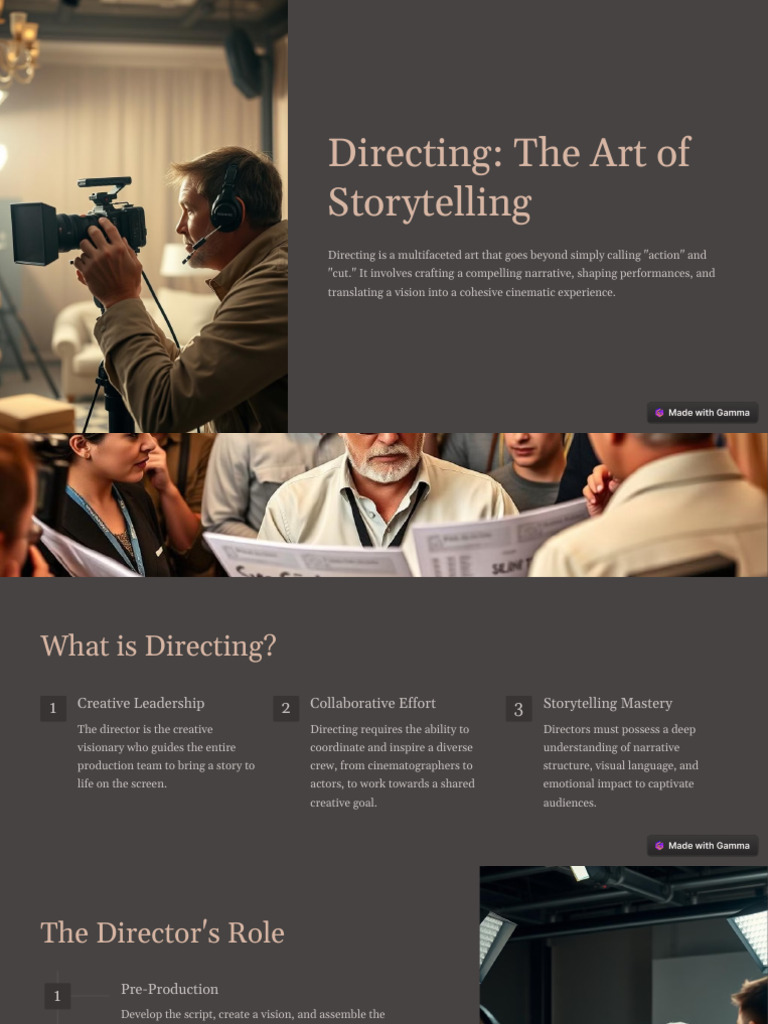 Directing The Art of Storytelling | PDF | Cinematography | Film Director