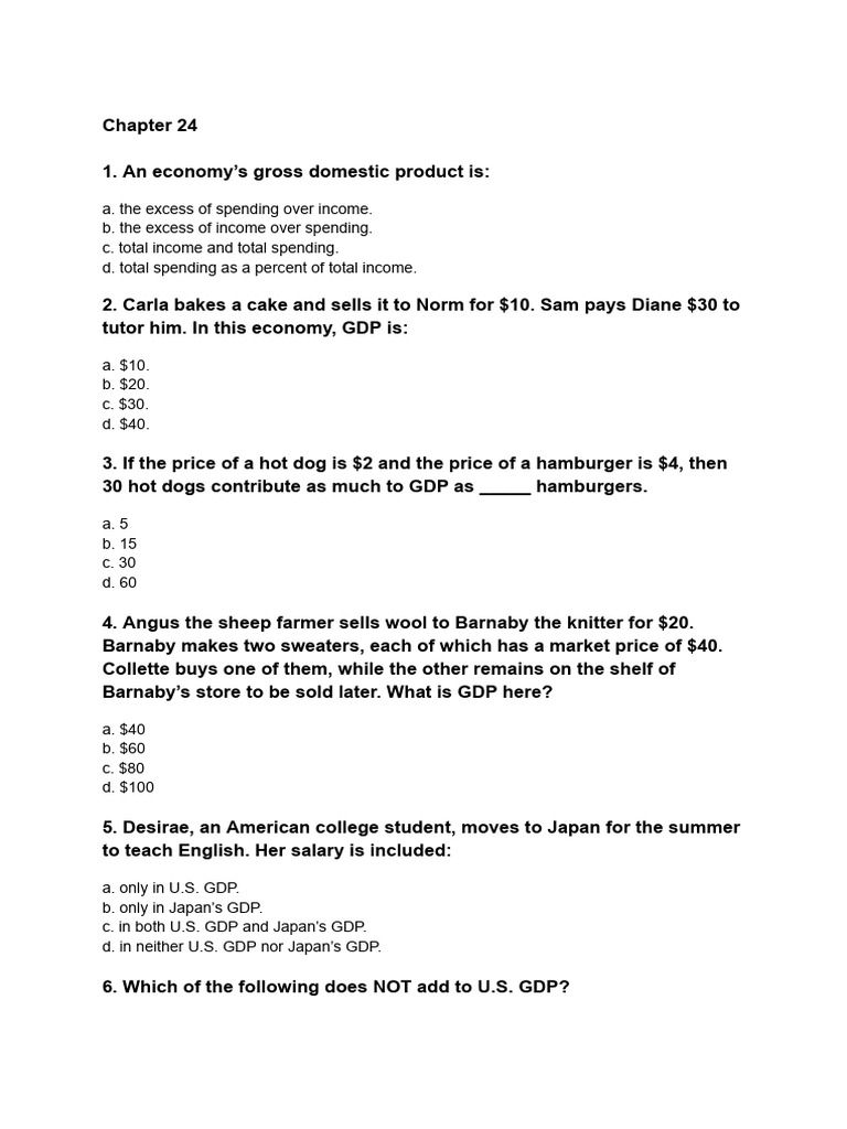 Understanding GDP and Economic Concepts | PDF | Average Cost | Marginal ...