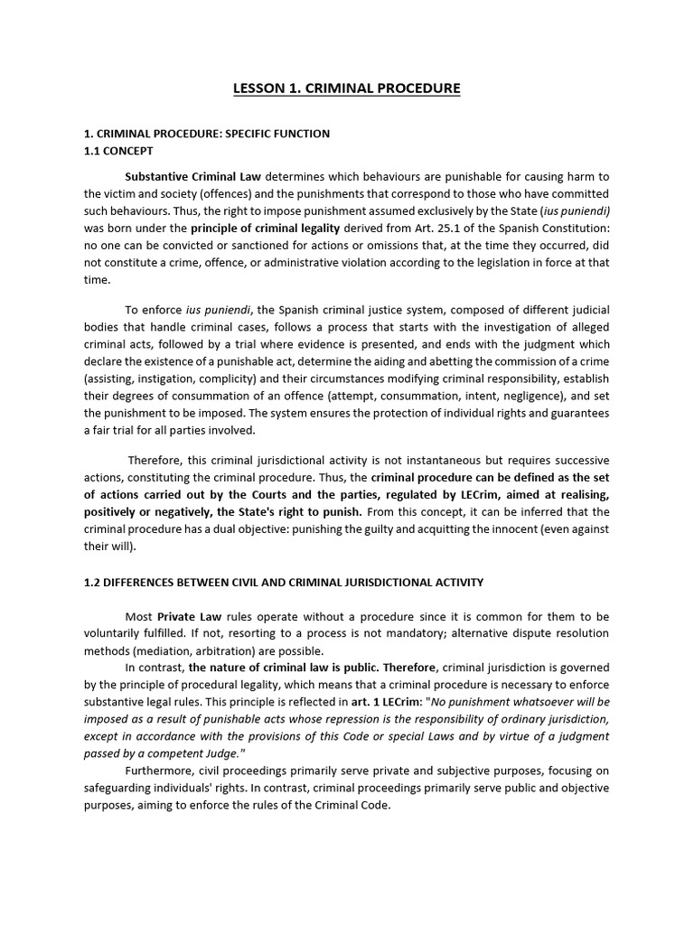 Overview of Spanish Criminal Procedure | PDF | Crimes | Crime & Violence