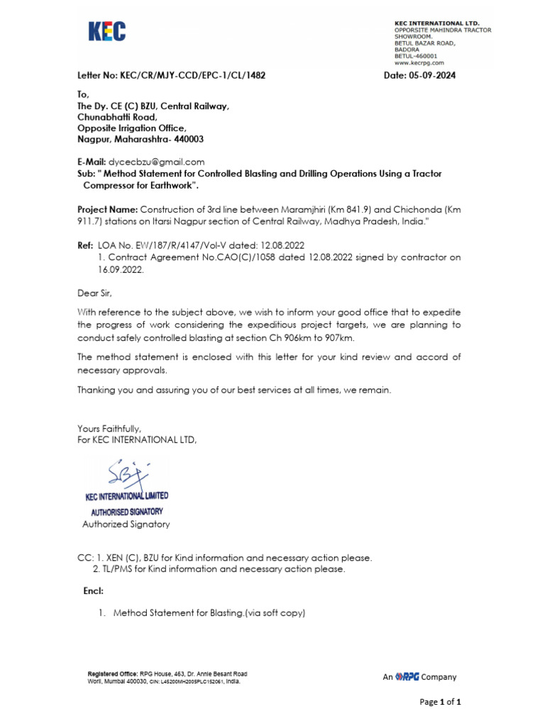 Controlled Blasting Method Statement | PDF | Risk Assessment