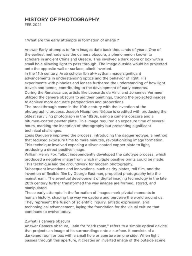 History of Photography | PDF | Camera | Paintings