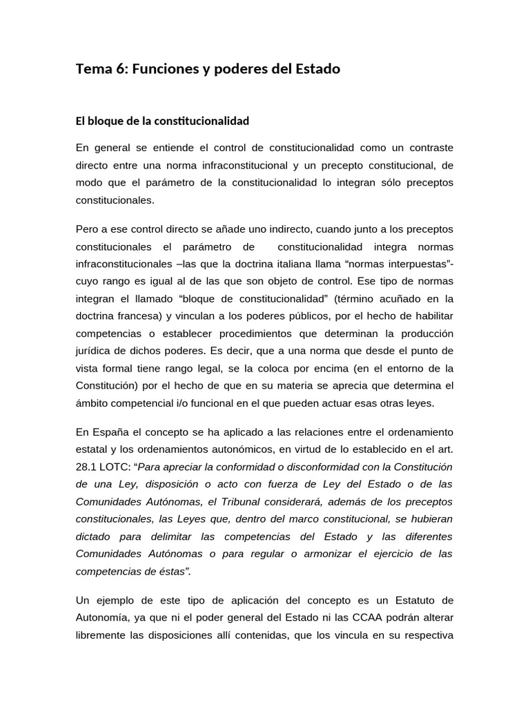 Funciones y Poderes del Estado en España | PDF | Constitución | República