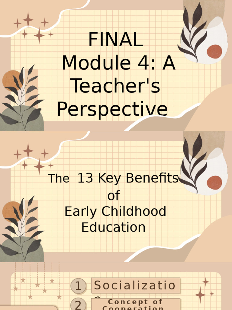 13 Benefits of Early Childhood Education | PDF | Preschool | Teachers