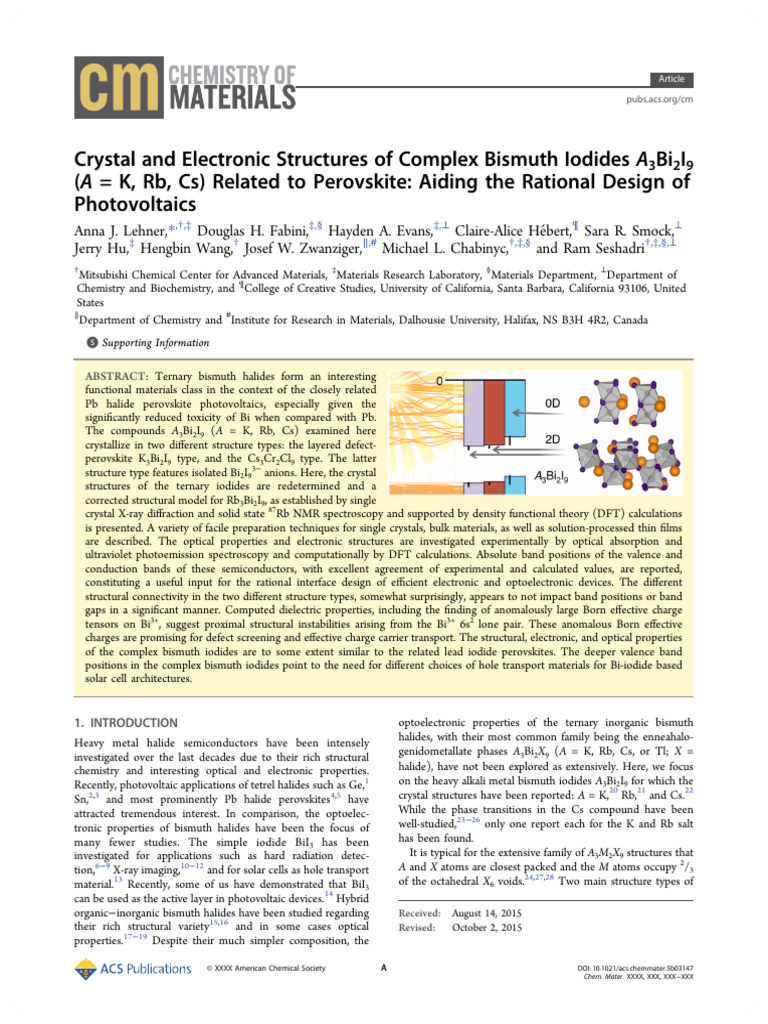 Crystal and Electronic Structures of Complex Bismuth Iodides Bi I ( K ...