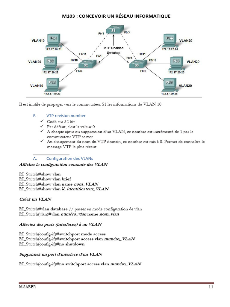 Configuration des VLAN et VTP Cisco | PDF | Protocoles réseau ...