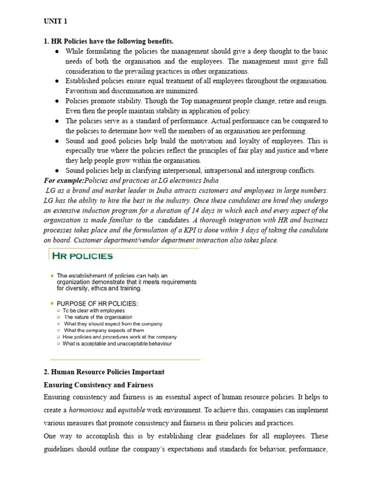 Benefits of Effective HR Policies | PDF | Human Resource Management ...