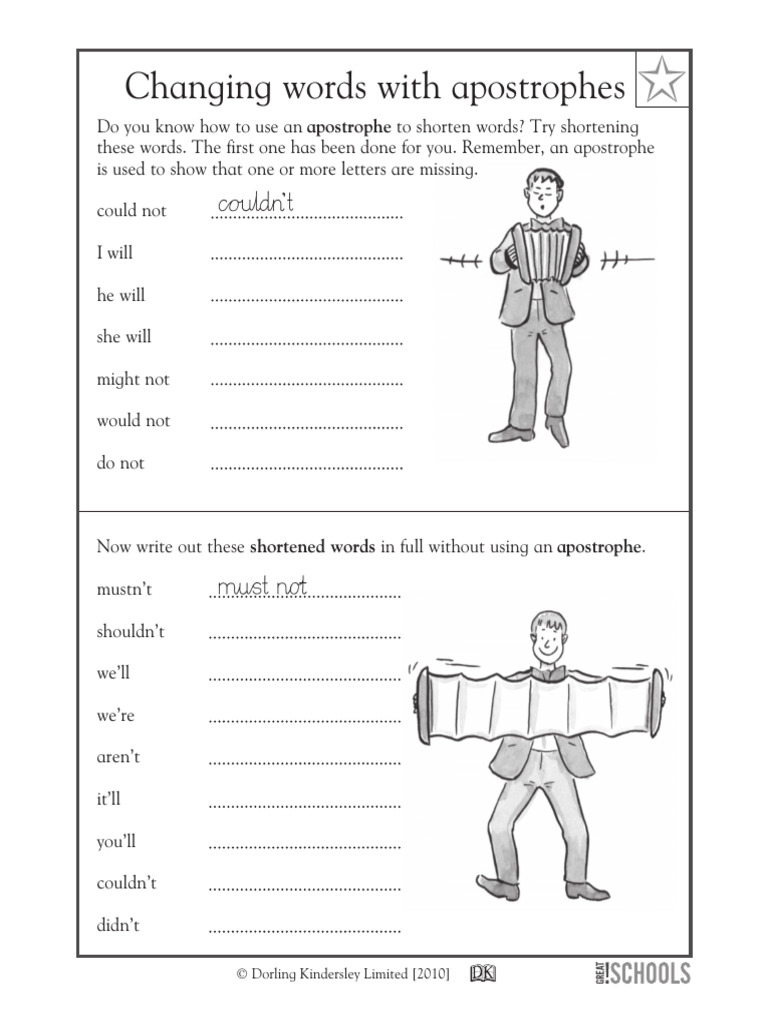 Changing words with apostrophes apostrophe pdf language mechanics