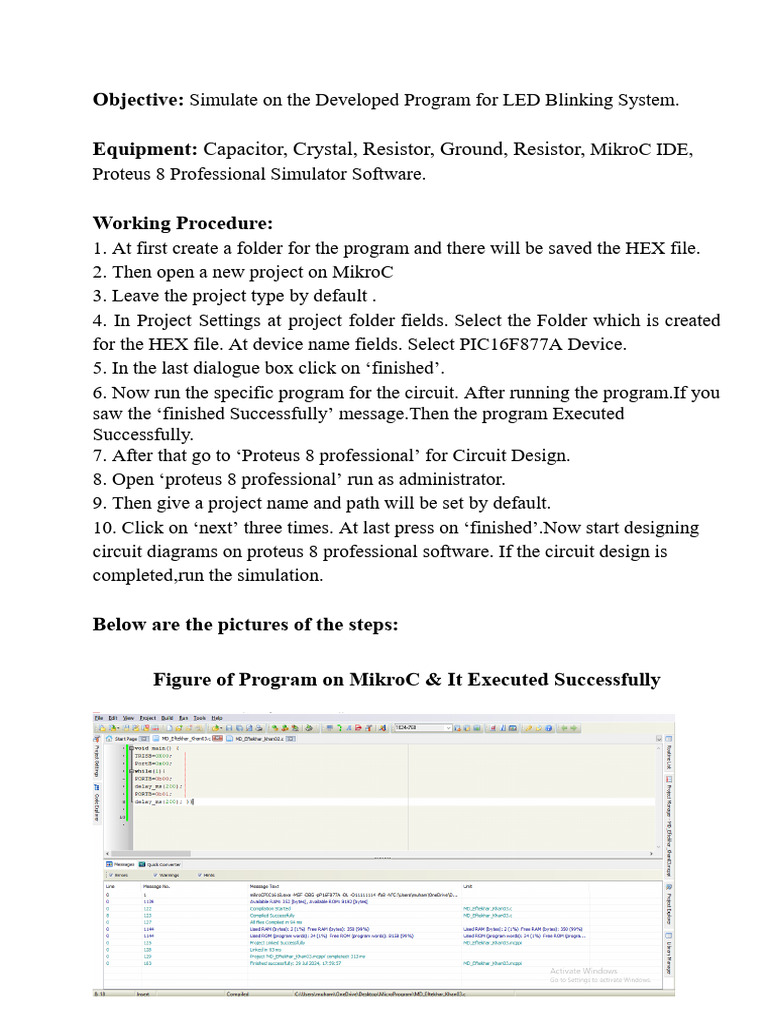 LED Blinking System Simulation Guide | PDF