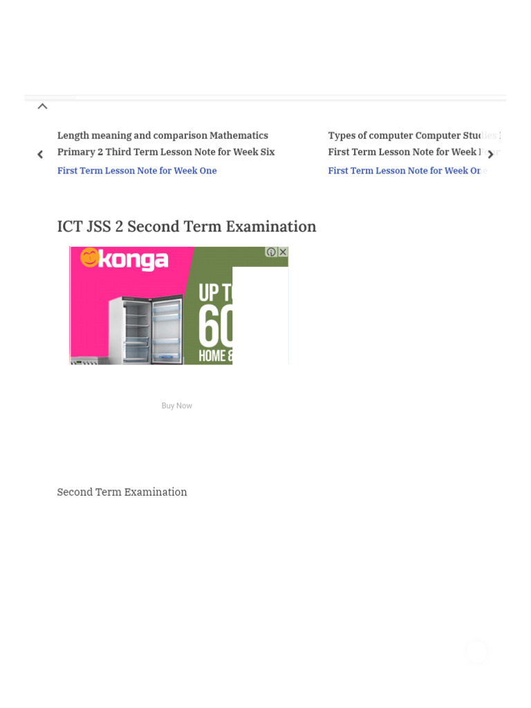 ICT JSS 2 Second Term Examination - Marvel Learn Tutors | PDF ...