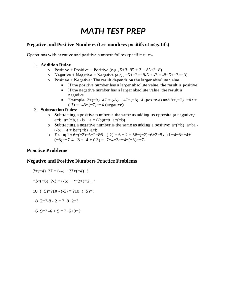 Math Test Prep | PDF