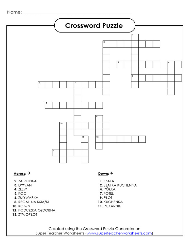 Dom E8 Worksheets Crossword Puzzle PDF Puzzles