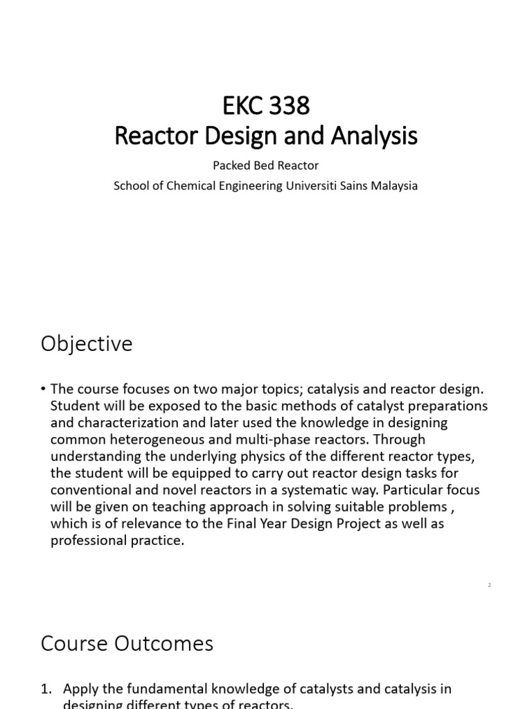EKC 338 Packed Bed Reactor | PDF | Chemical Reactor | Catalysis