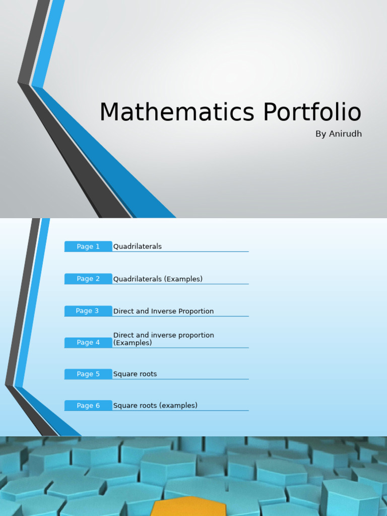 Mathematics Portfolio: Shapes & Proportions | PDF