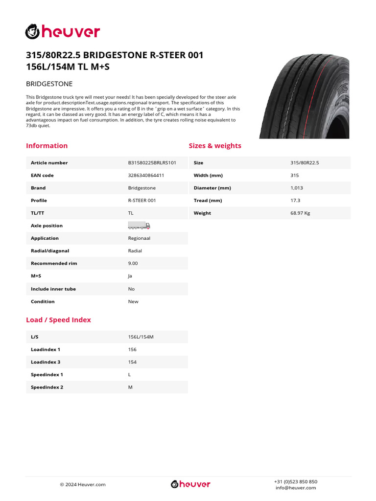 Truck Tyre for Regional Transport | PDF