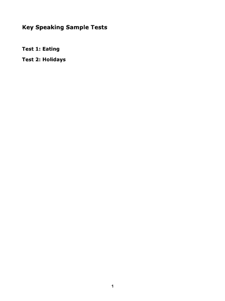 Speaking Test | PDF