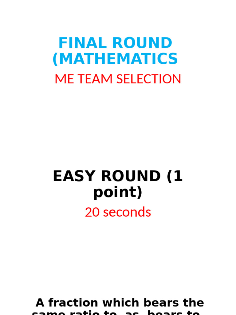Mathematics Team Selection Questions | PDF | Mathematics