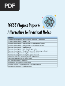 IGCSE Physics Paper 6 Practical Notes - Cattaystudies