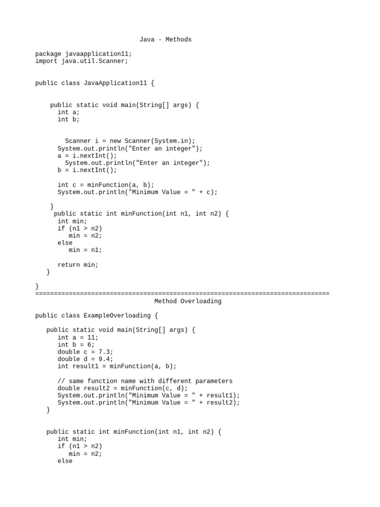 Java Method Overloading Example | PDF | Teaching Methods & Materials ...