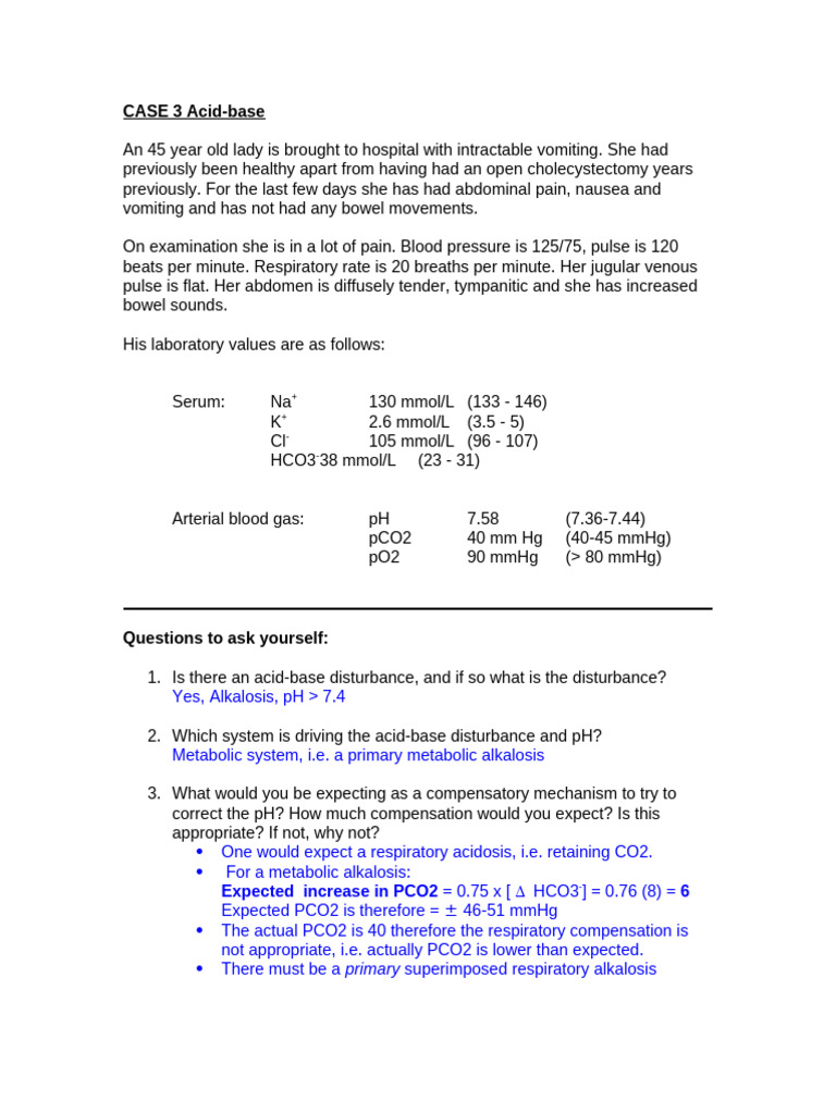CASE_3_Acid-base | PDF | Respiratory System | Physiology