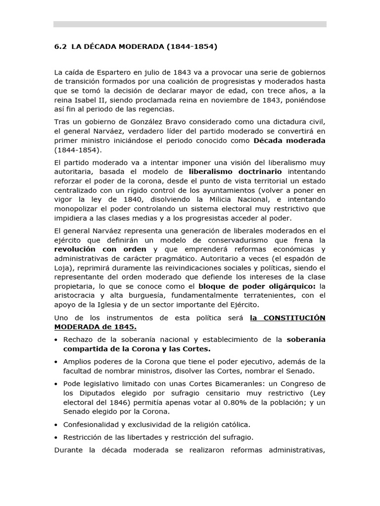 La Decada Moderada PDF | PDF | Gobierno | Ciencias Políticas