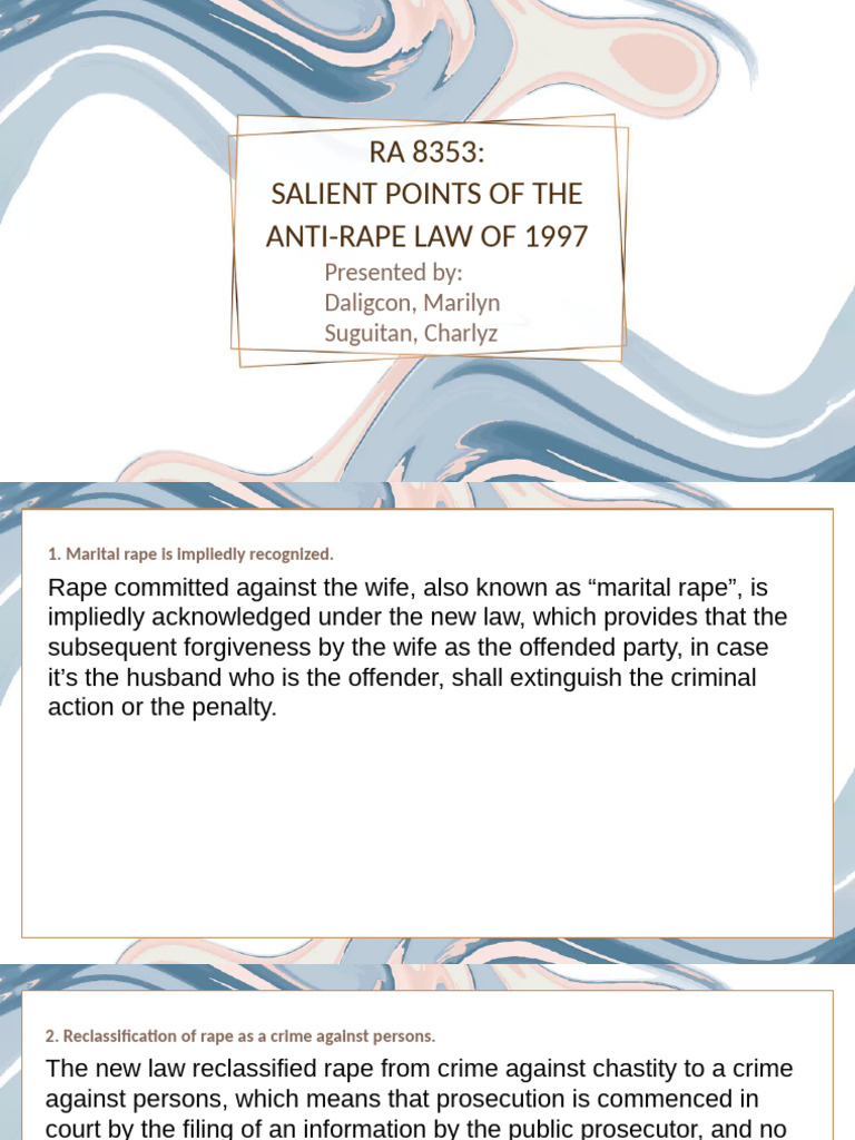 Key Points of the Anti-Rape Law 1997 | PDF | Rape | Crimes