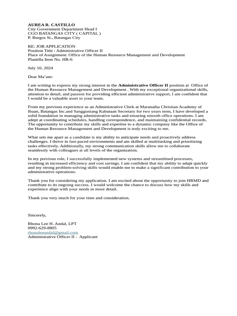 AO II Letter of Intent | PDF