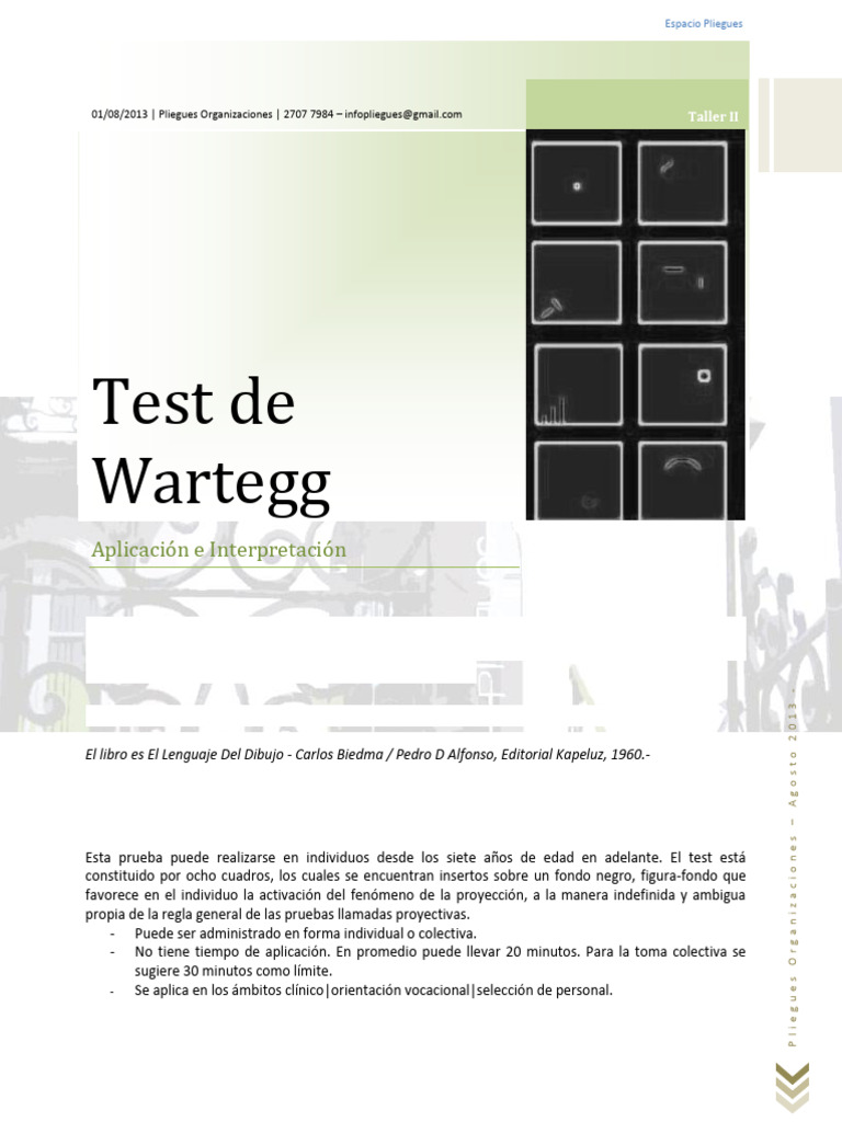 Test de Wartegg Aplicacion e Interpretacion PLIEGUES 1 4 | PDF | Dibujo