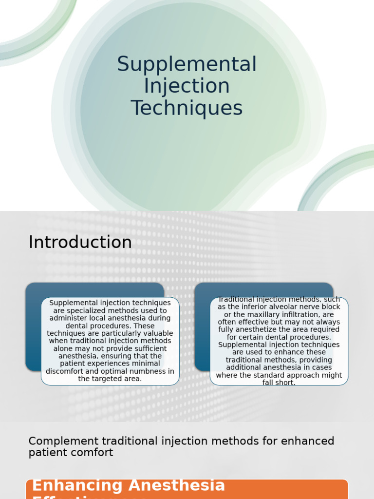 Advanced Dental Injection Techniques | PDF | Anesthesia | Human Tooth