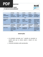 PLANEJAMENTO - 4º ANO - 1ª semana de fevereiro 2012