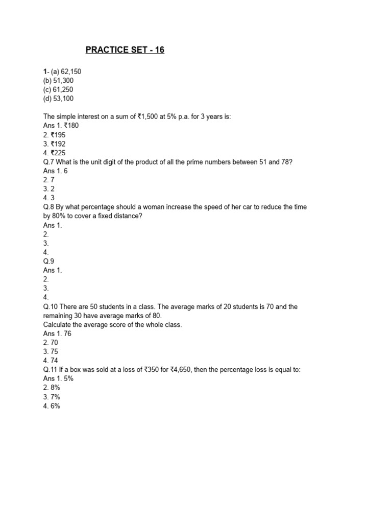 Practice Set 16.3