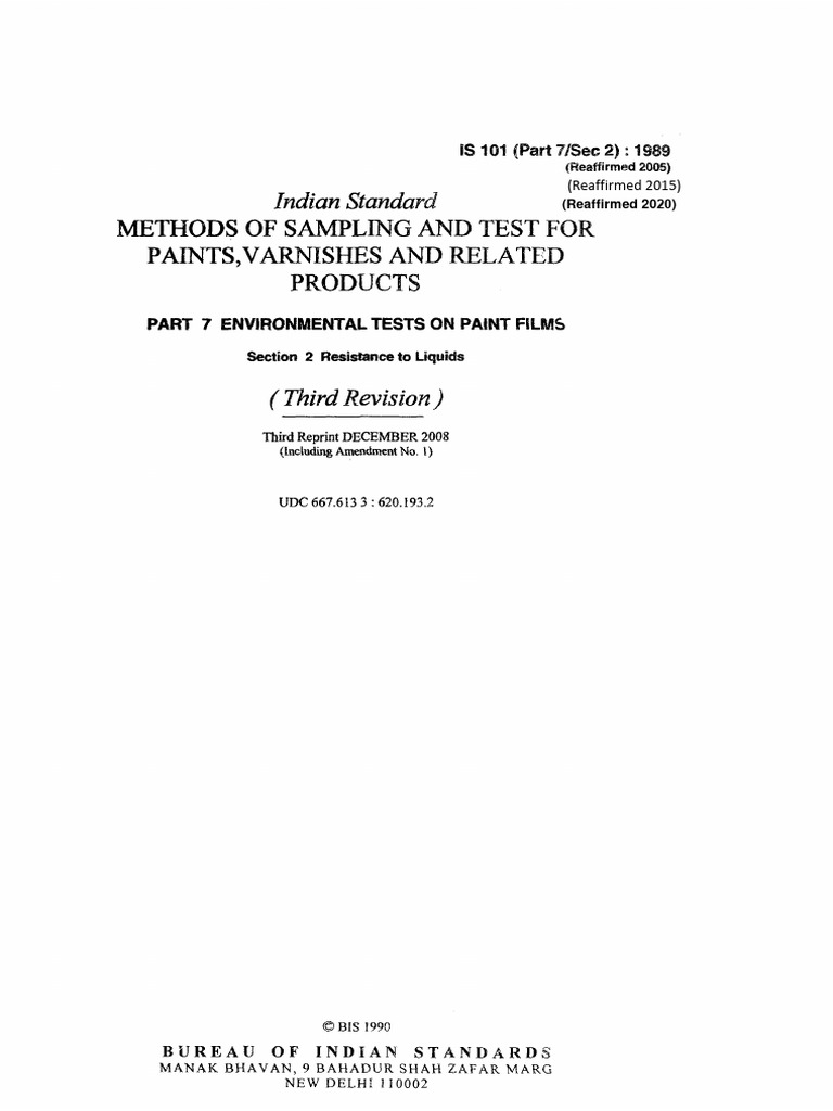 Environmental Tests for Paint Resistance | PDF | Liquids | Paint