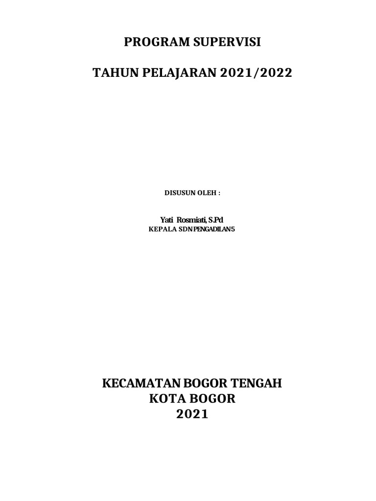Program Supervisi 2020 - 2021 | PDF