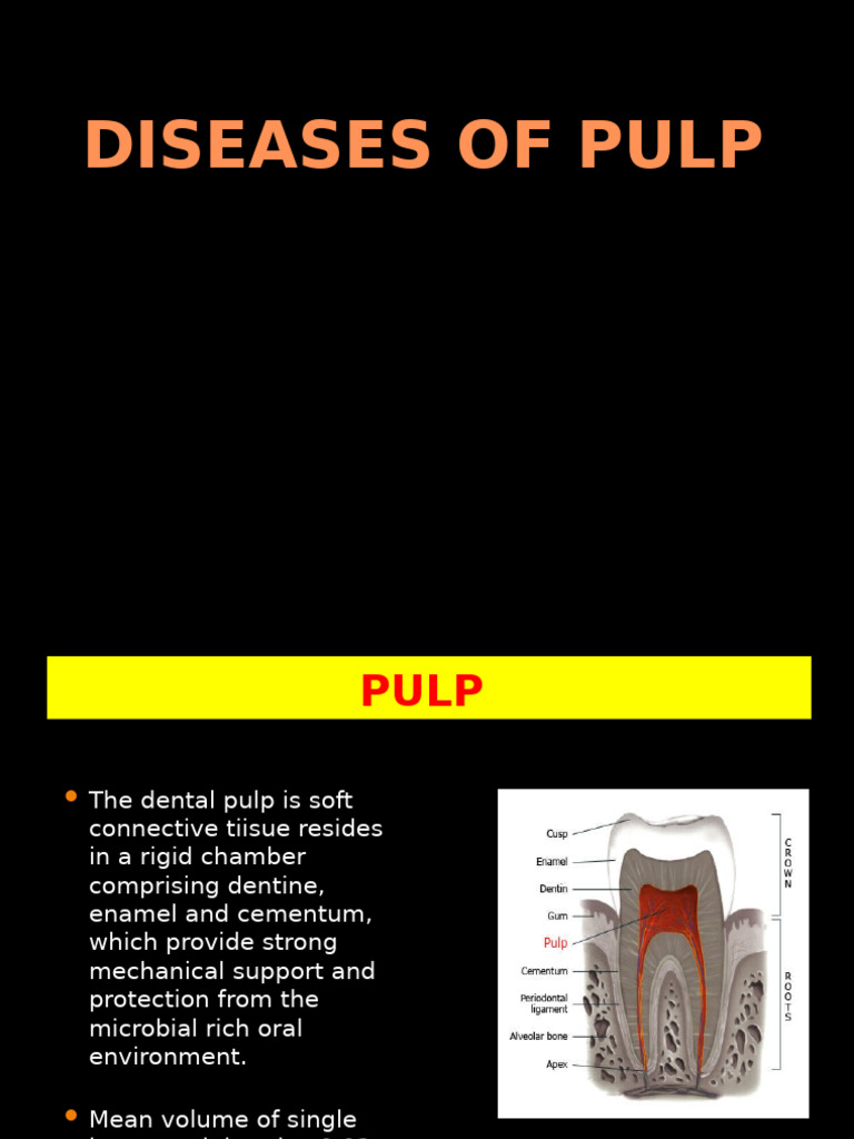 Overview of Pulp Diseases and Causes | PDF | Human Tooth | Necrosis