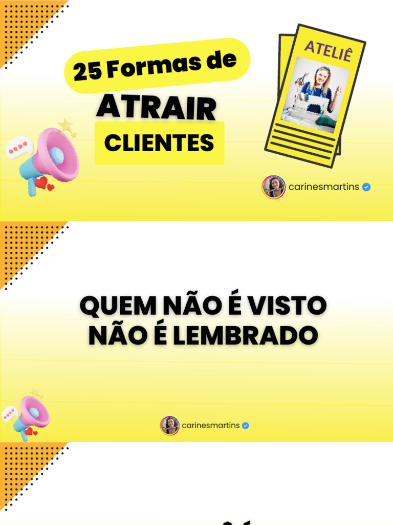 25 Estratégias para Atrair Clientes ao Ateliê | PDF