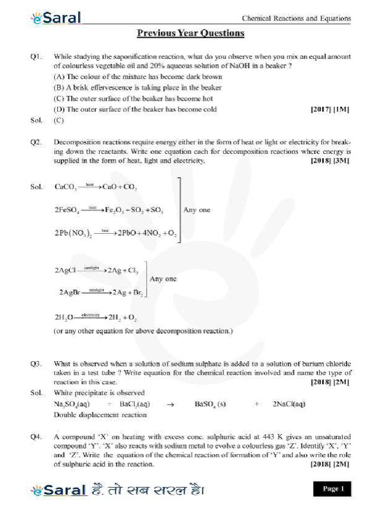 Esaral Chemistry Chapter 1 Pyq | PDF